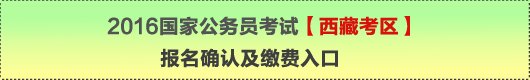 2016年國家公務(wù)員考試【西藏考區(qū)】報名確認(rèn)及繳費入口